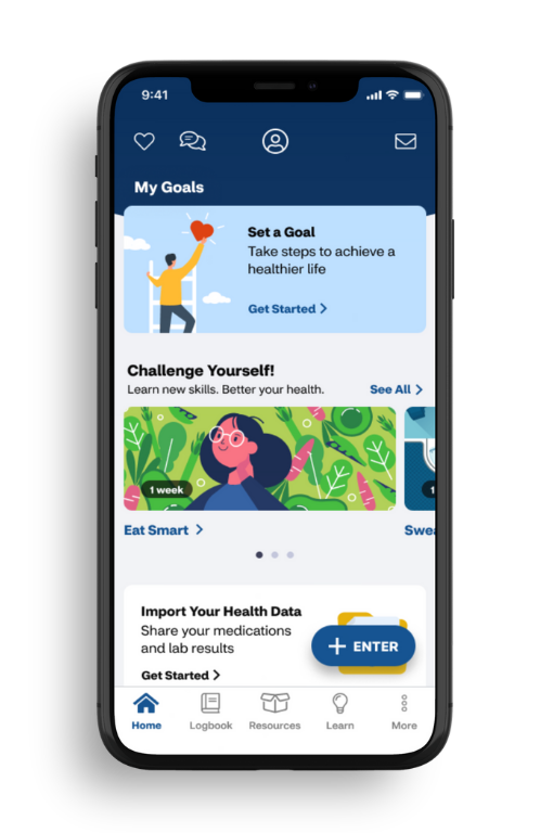 phone with screenshot of Health Optimizer app
